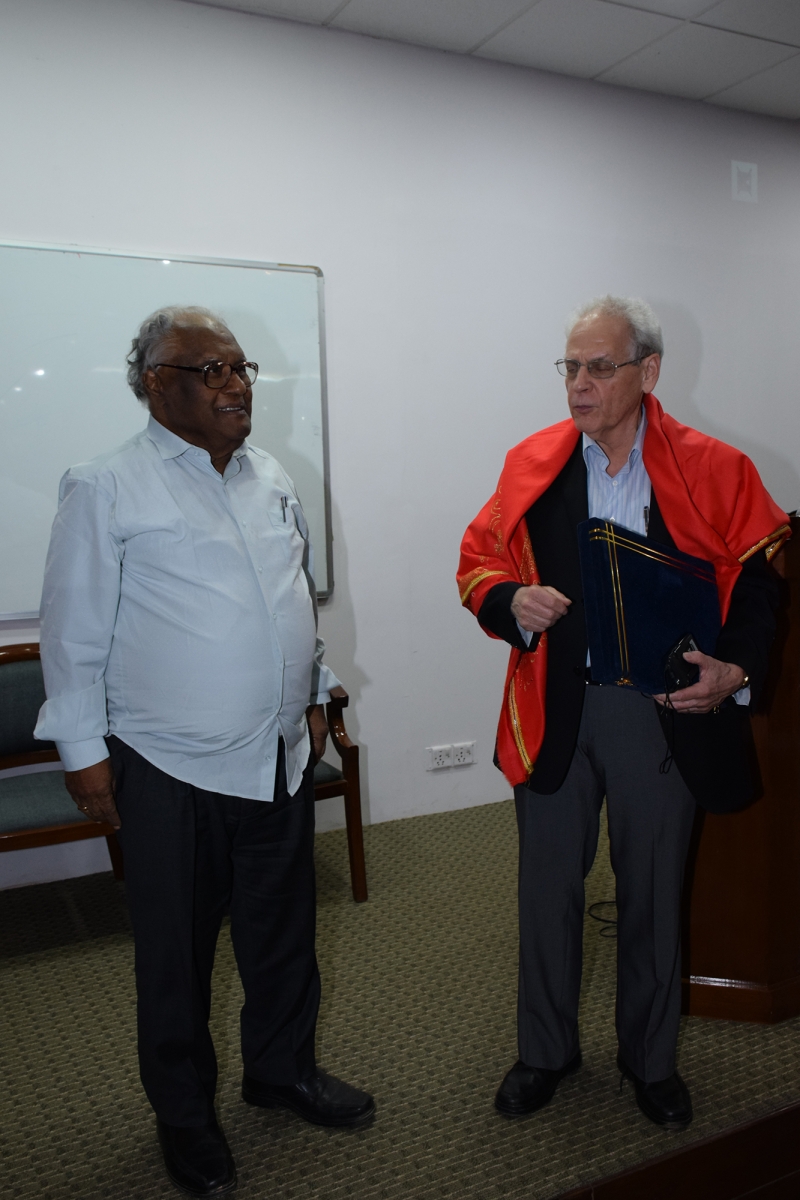 Congratulated by Prof. CNR Rao after the ceremony